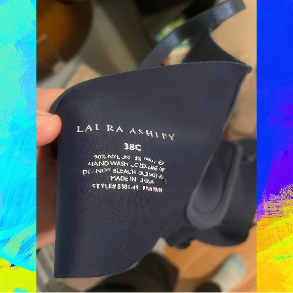 Laura Ashley Blue Full Coverage Bra - Size 38C. - Picture 5 of 5